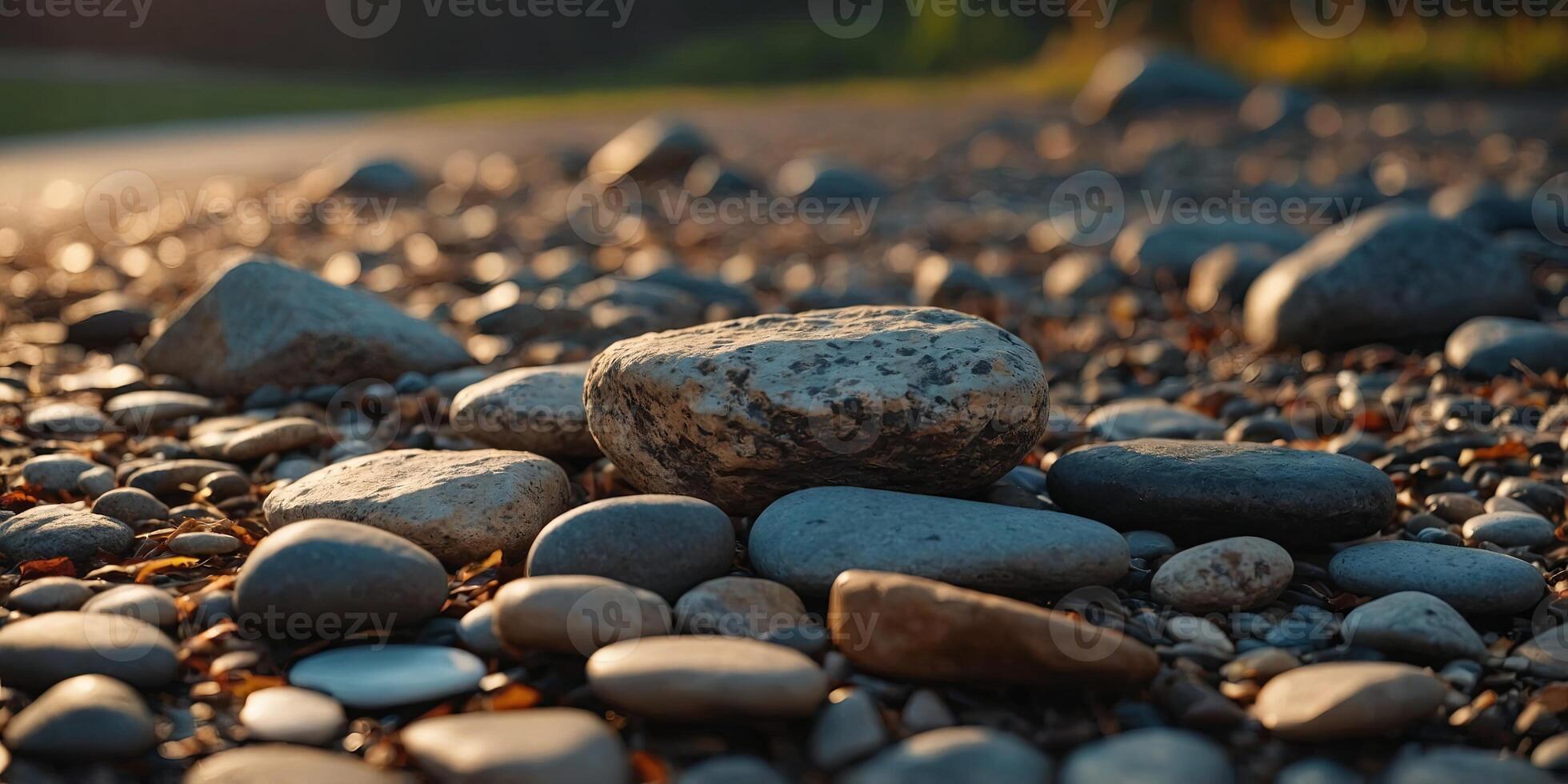 Warm aesthetic scene with stones Mockup with empty space for comfortable and relaxing product. . photo