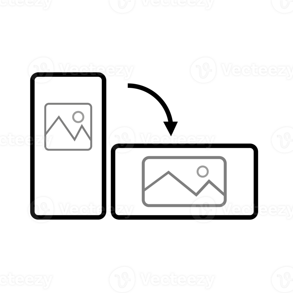 Rotate phone icon. Flip screen mobile phone device orientation symbol png