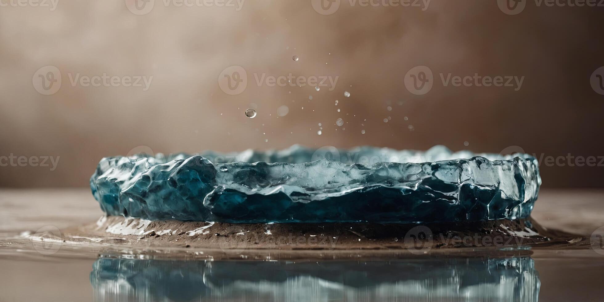 Watery clay Minimalist mockup for podium display or showcase generation. photo