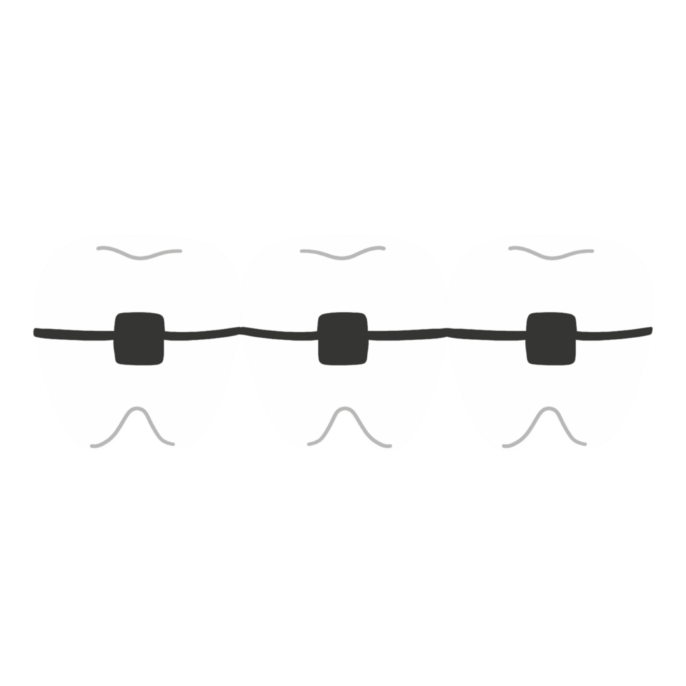 teeth with braces illustration png