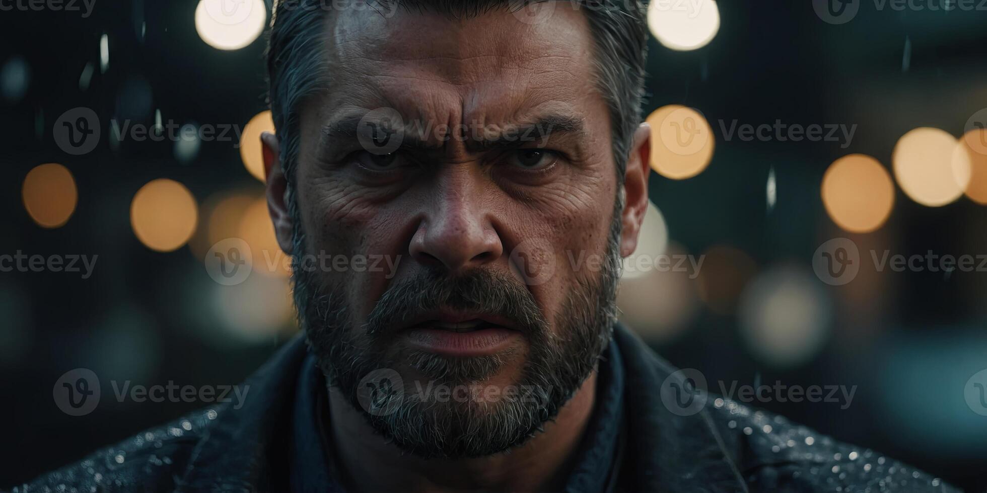 A man with a angry expression on his face. photo