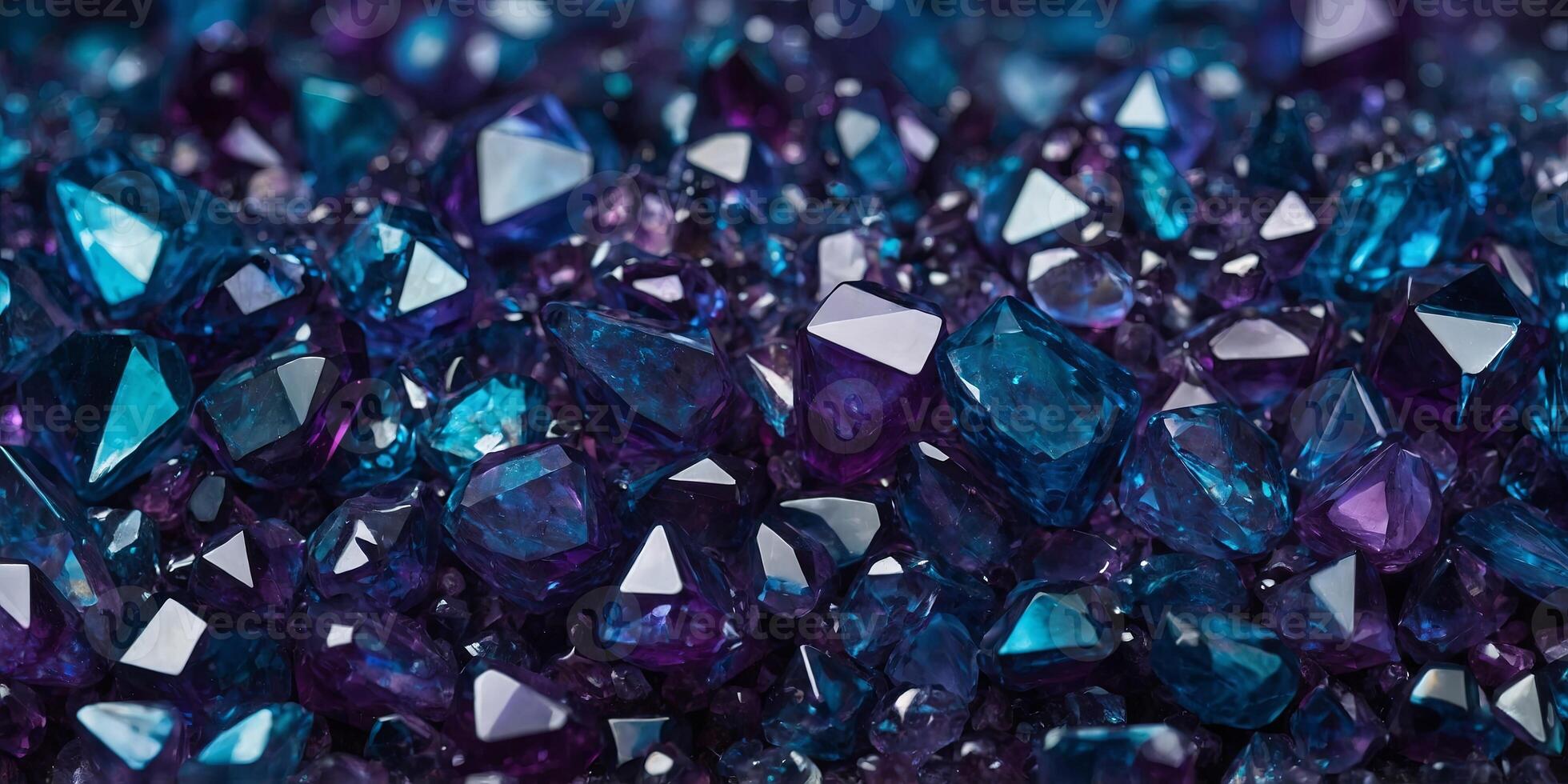 Unique Fancy Abstract Background of Purple Crystal in Blue Background. photo
