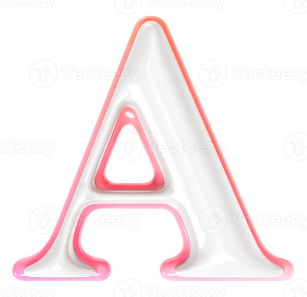 A Font 3D Render png