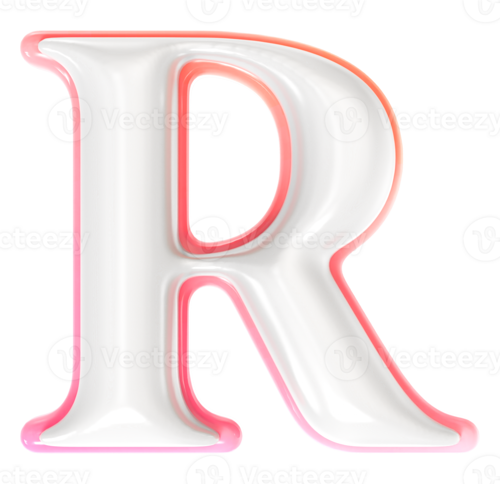 R Font 3D Render png