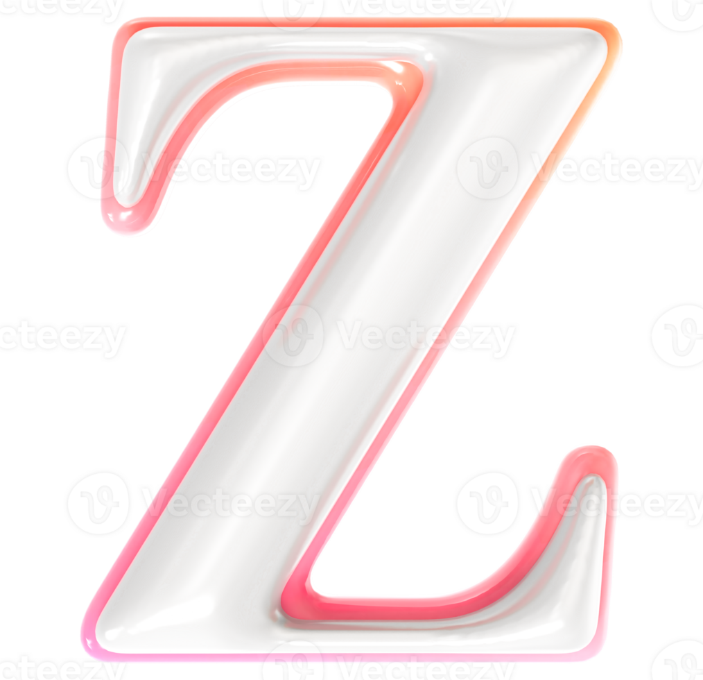 Z Font 3D Render png