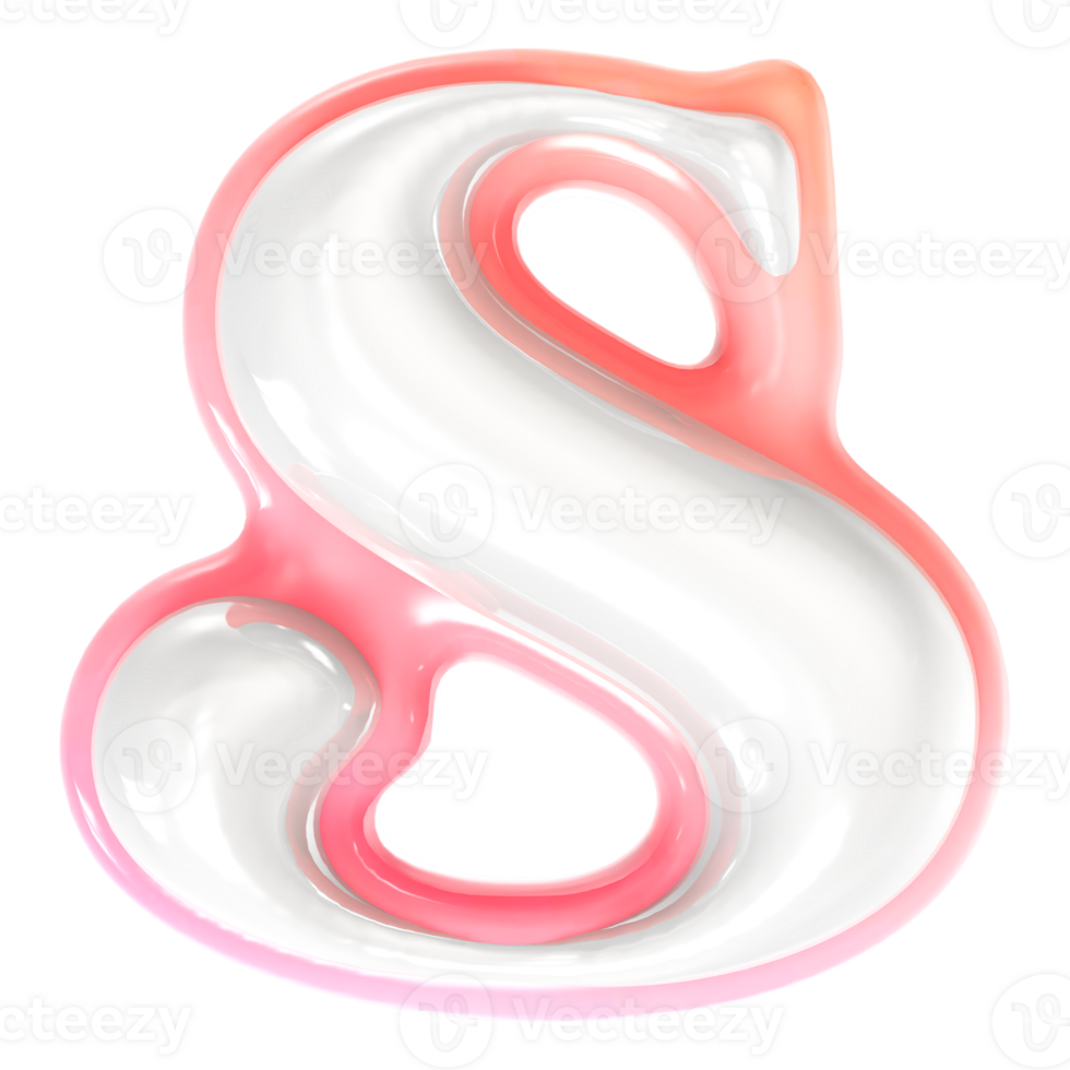 s Font 3D Rendering png