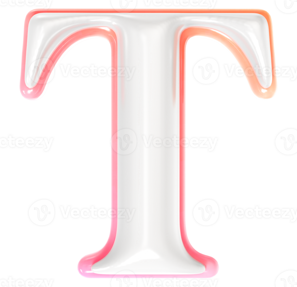 T Font 3D Render png