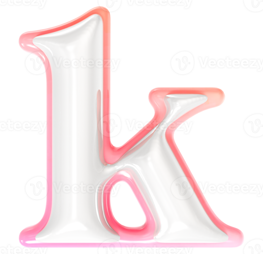 k Font 3D Rendering png