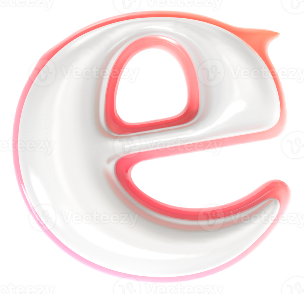 e Font 3D Rendering png