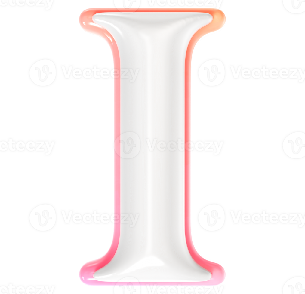 I Font 3D Render png