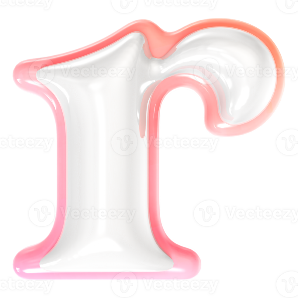 r Font 3D Rendering png