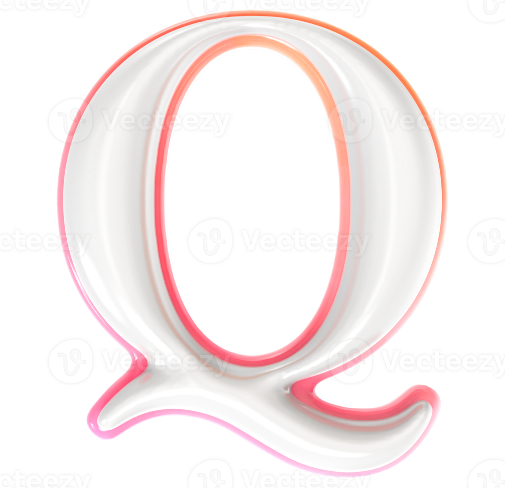 Q Font 3D Render png