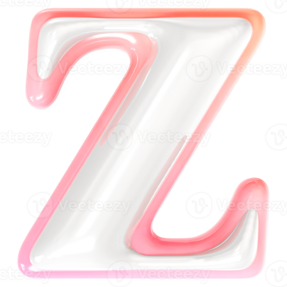 z Font 3D Rendering png