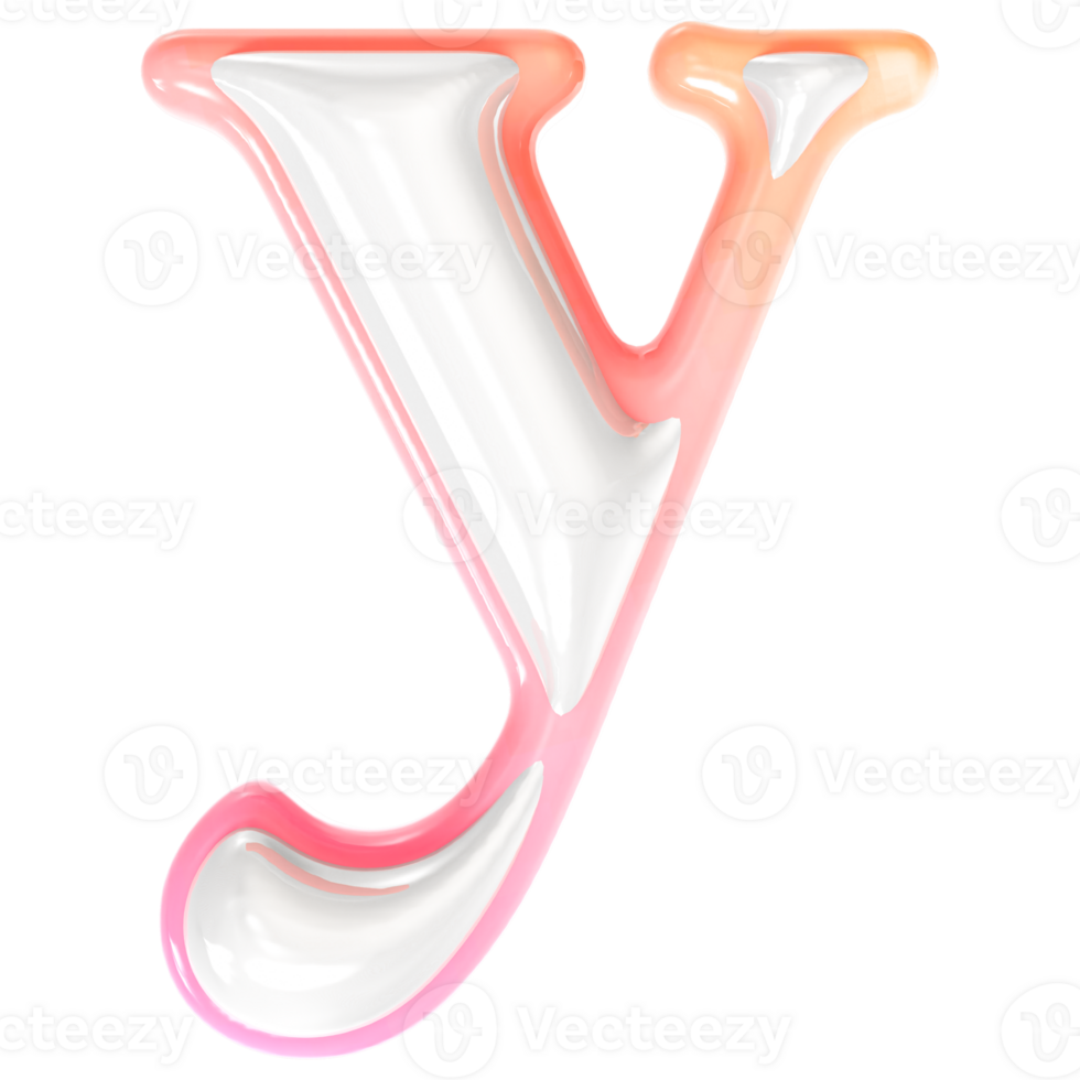 y Font 3D Rendering png