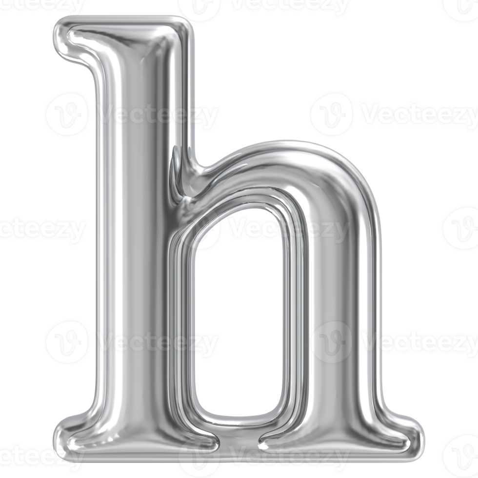 Silver Font h 3D png