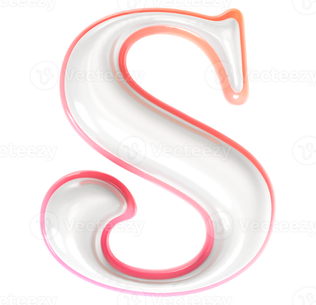 S Font 3D Render png