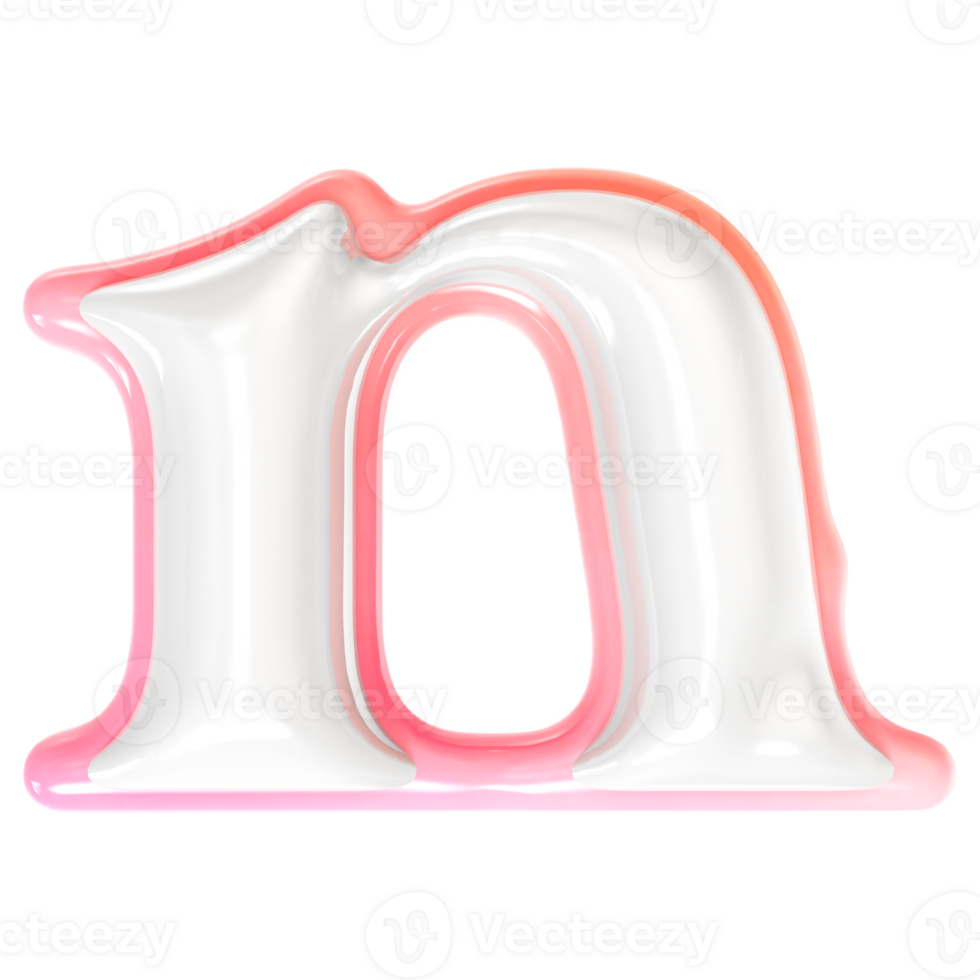 n Font 3D Rendering png