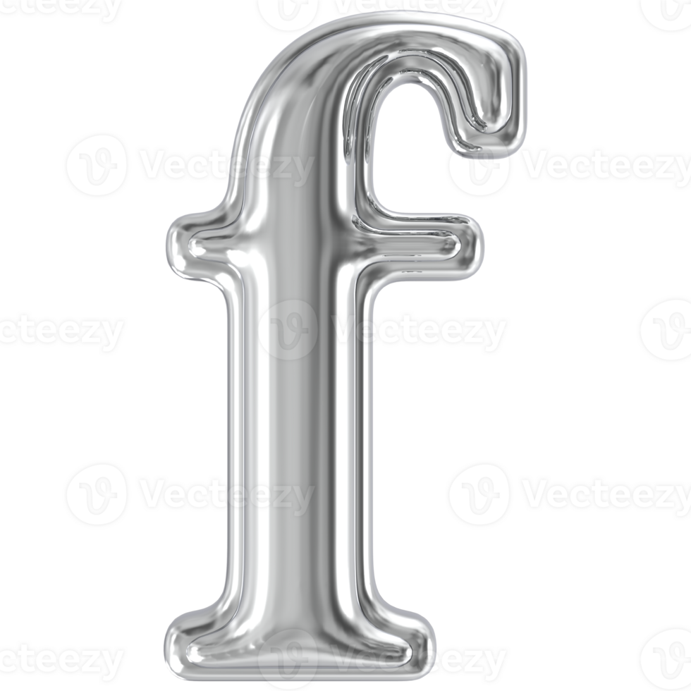 Silver Font f 3D png
