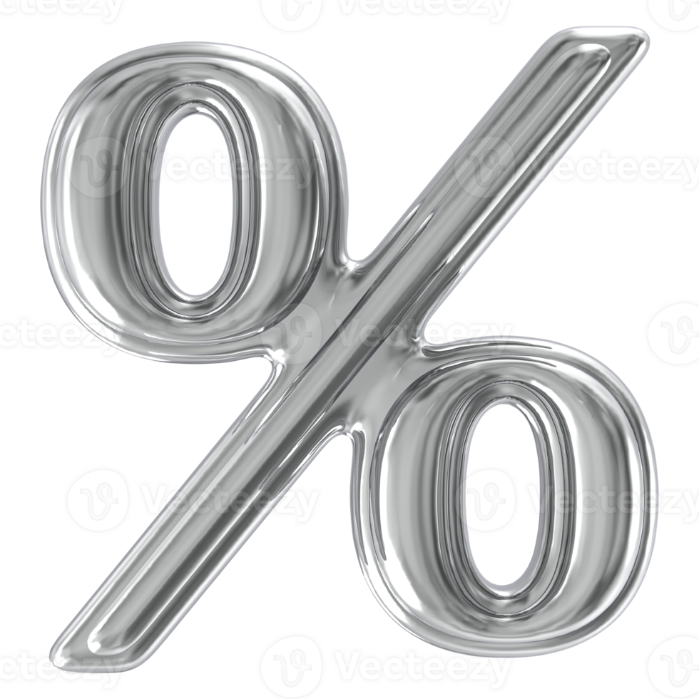 Silver Percent 3D png