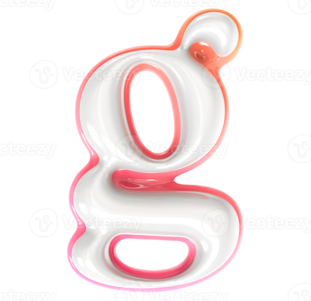 g Font 3D Rendering png