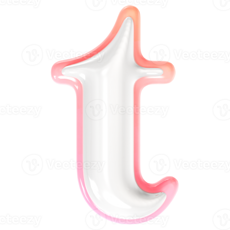 t Font 3D Rendering png