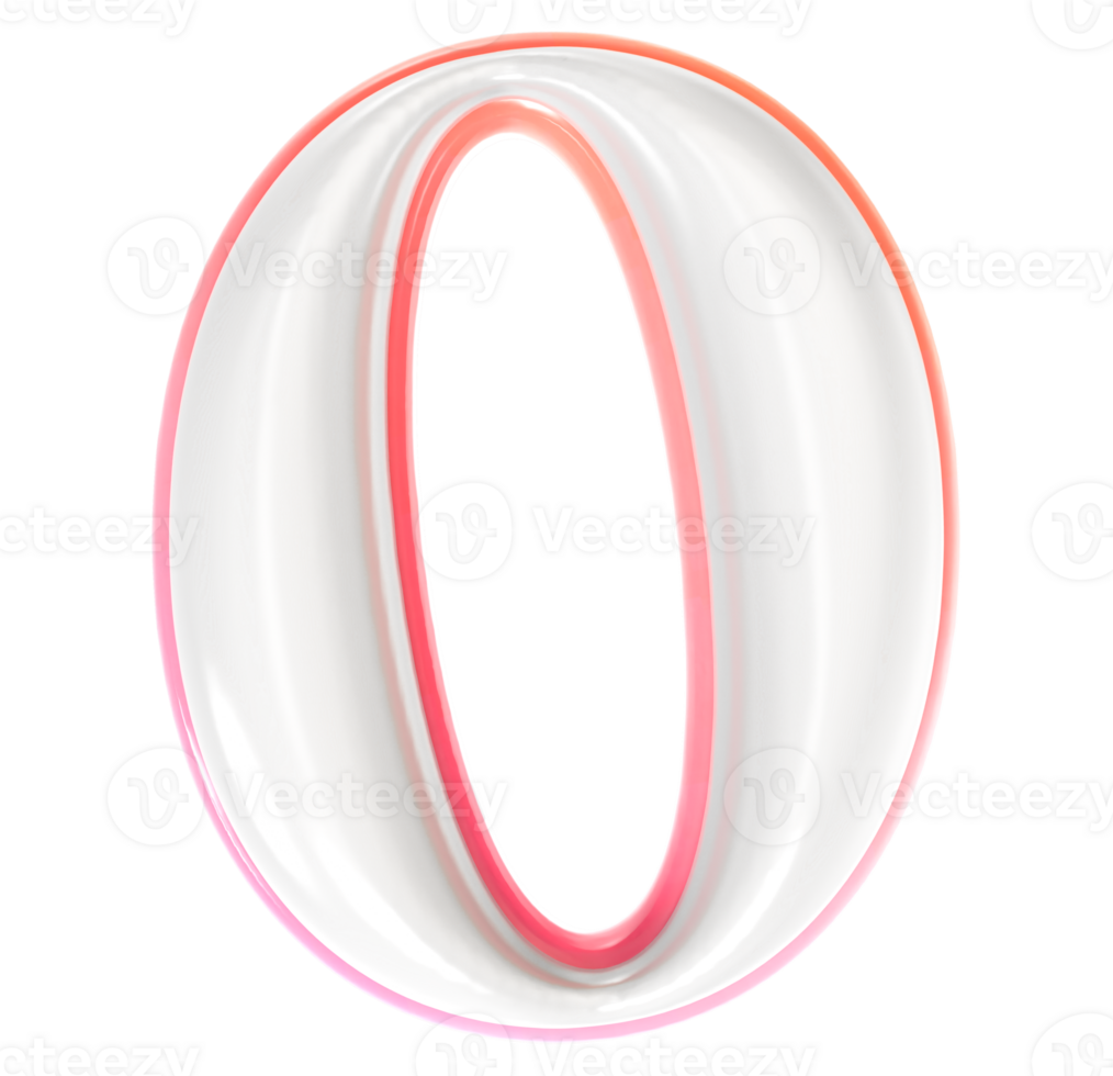0 Number 3D Render png