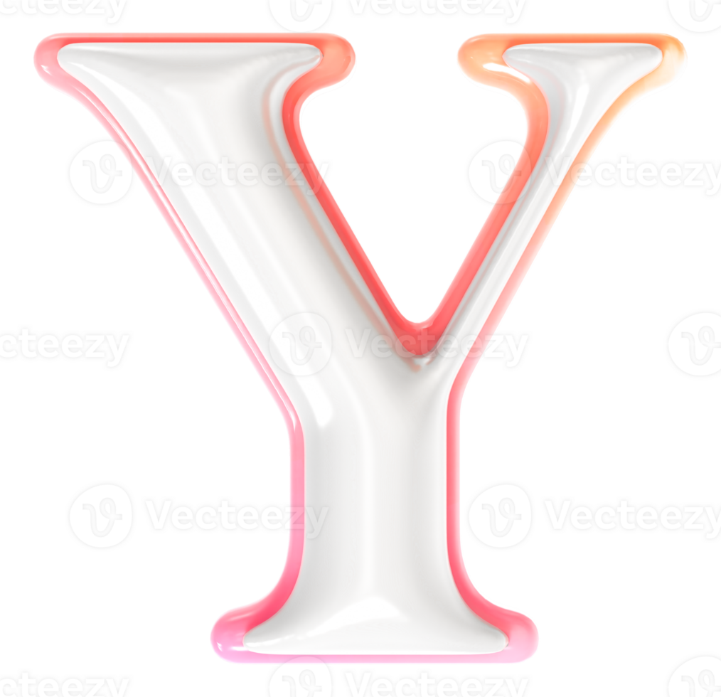 Y Font 3D Render png