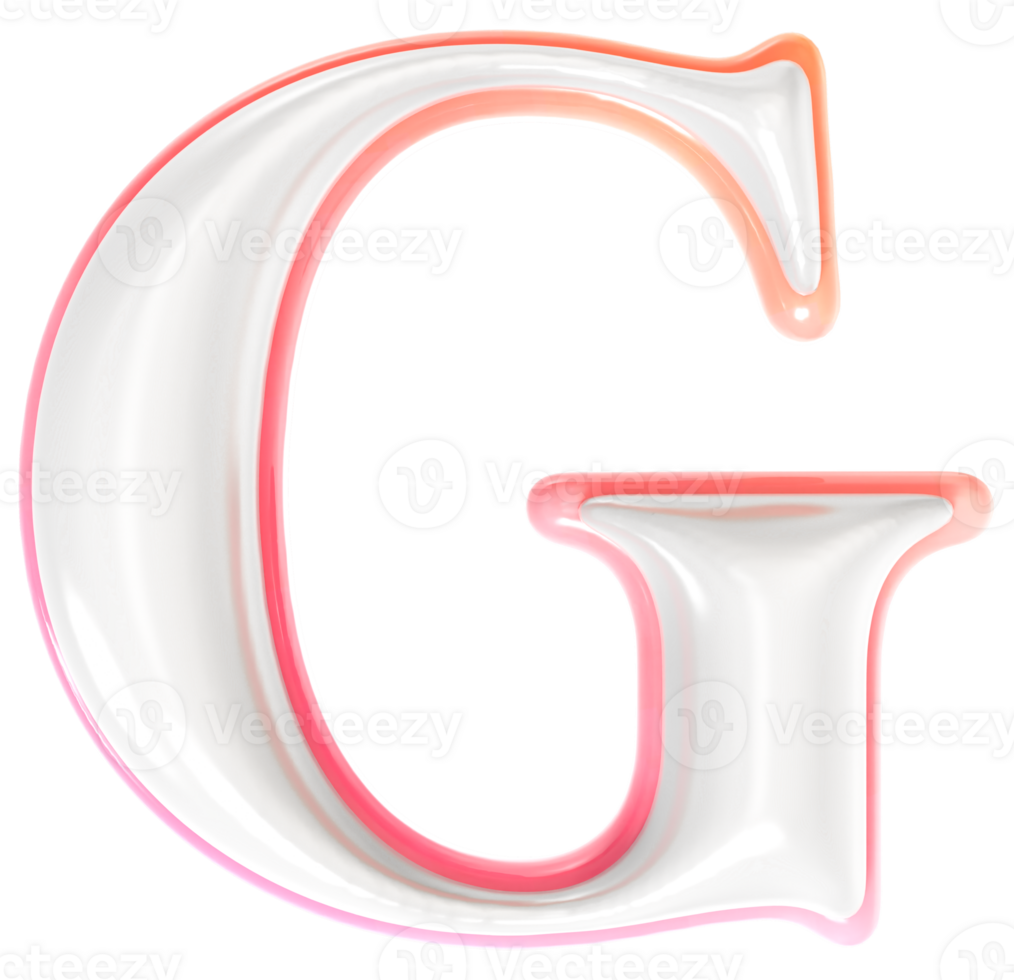 G Font 3D Render png