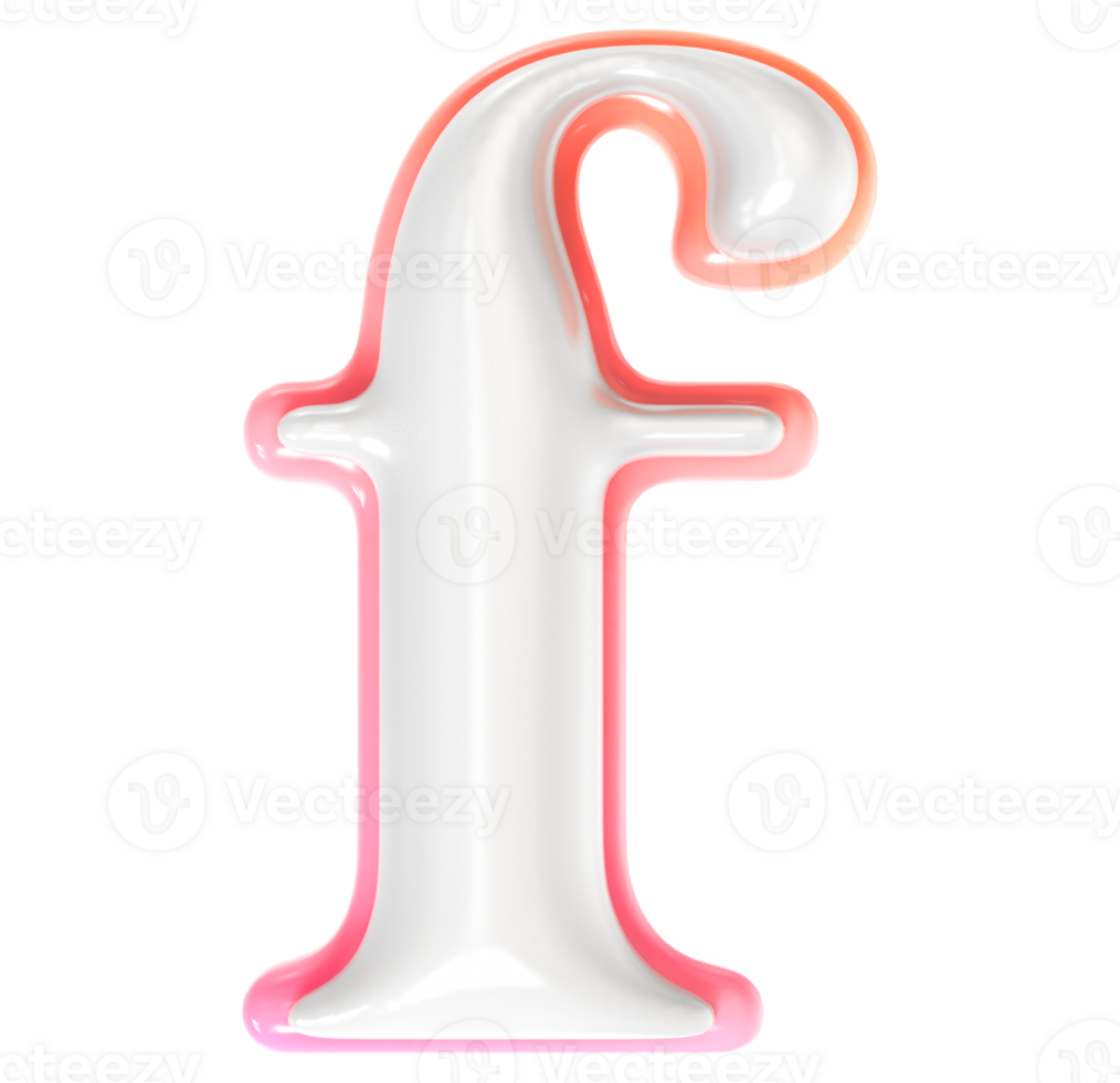 f Font 3D Rendering png
