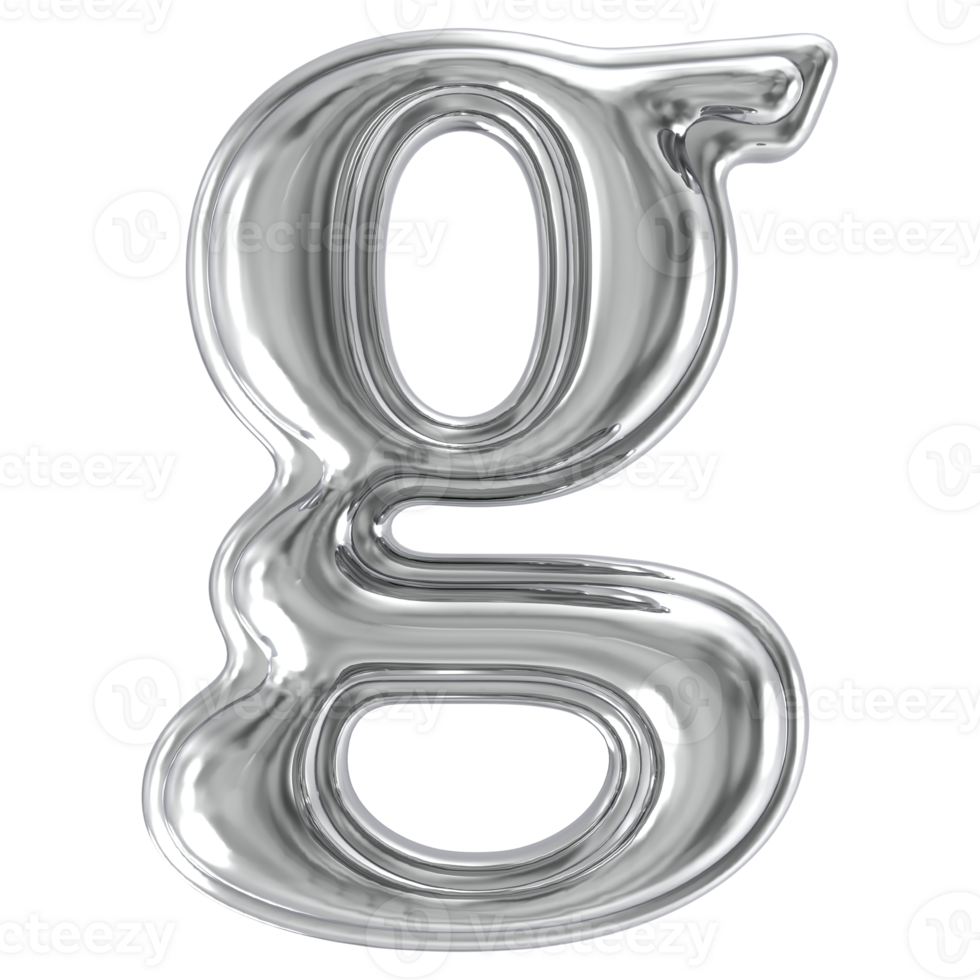 Silver Font g 3D png