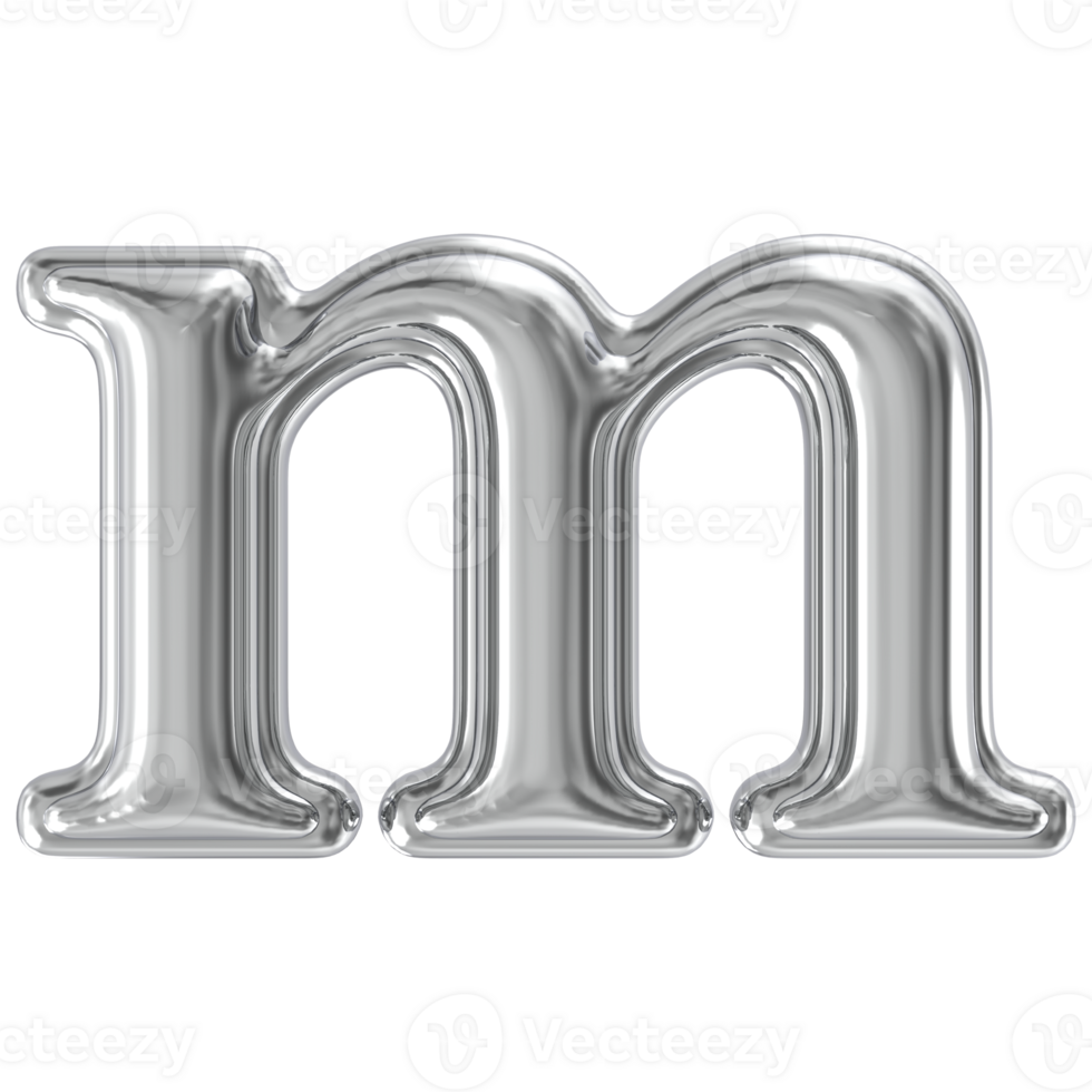 Silver Font m 3D png