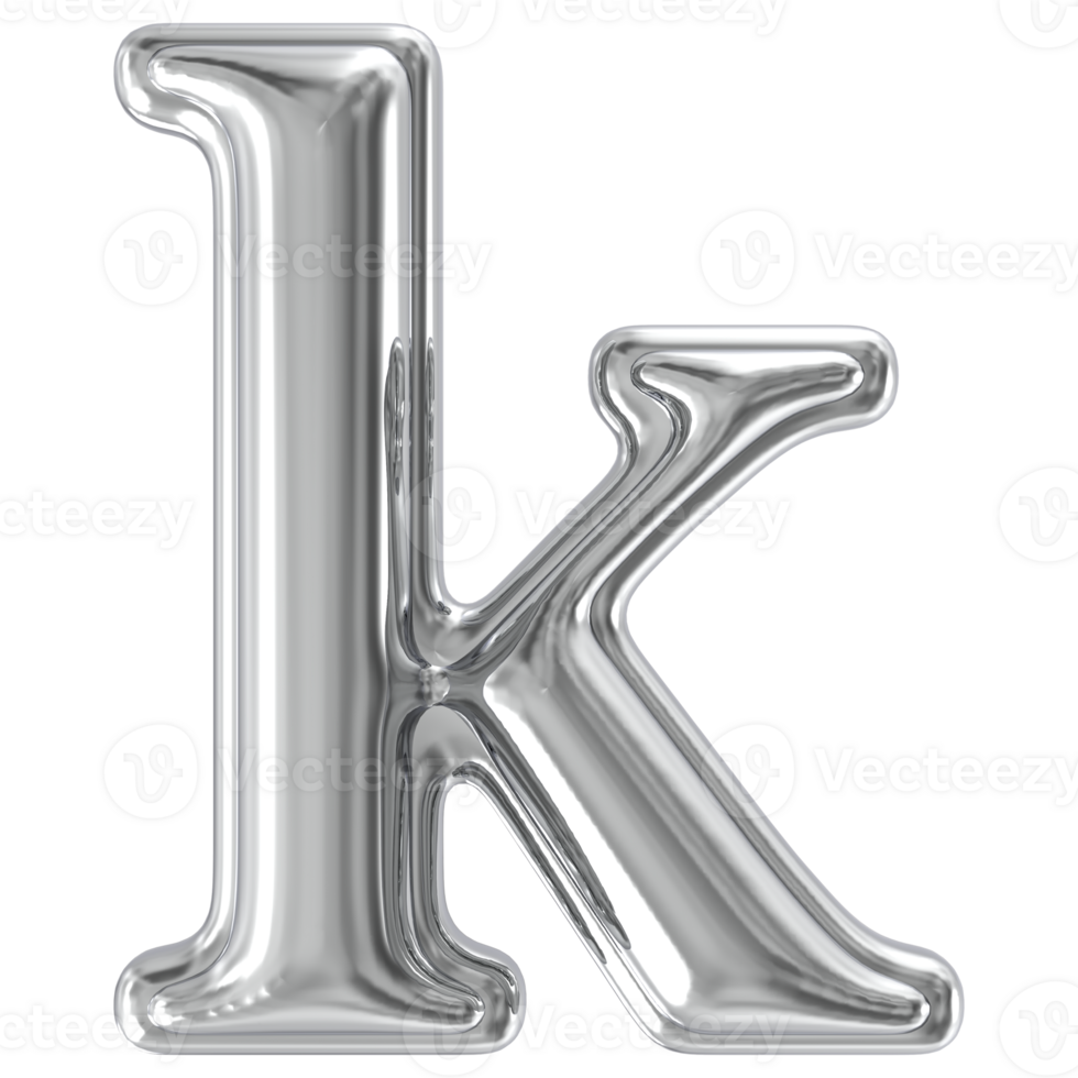Silver Font k 3D png