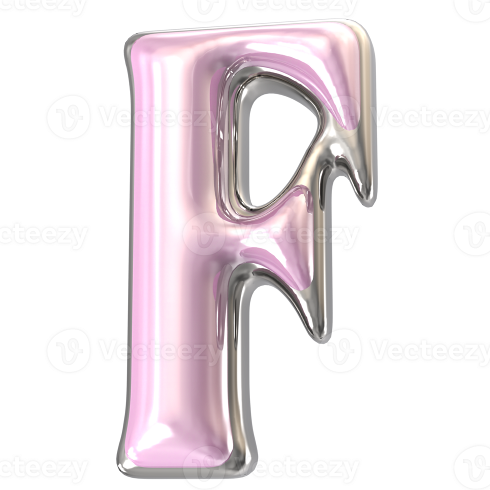 Font F 3D Render png