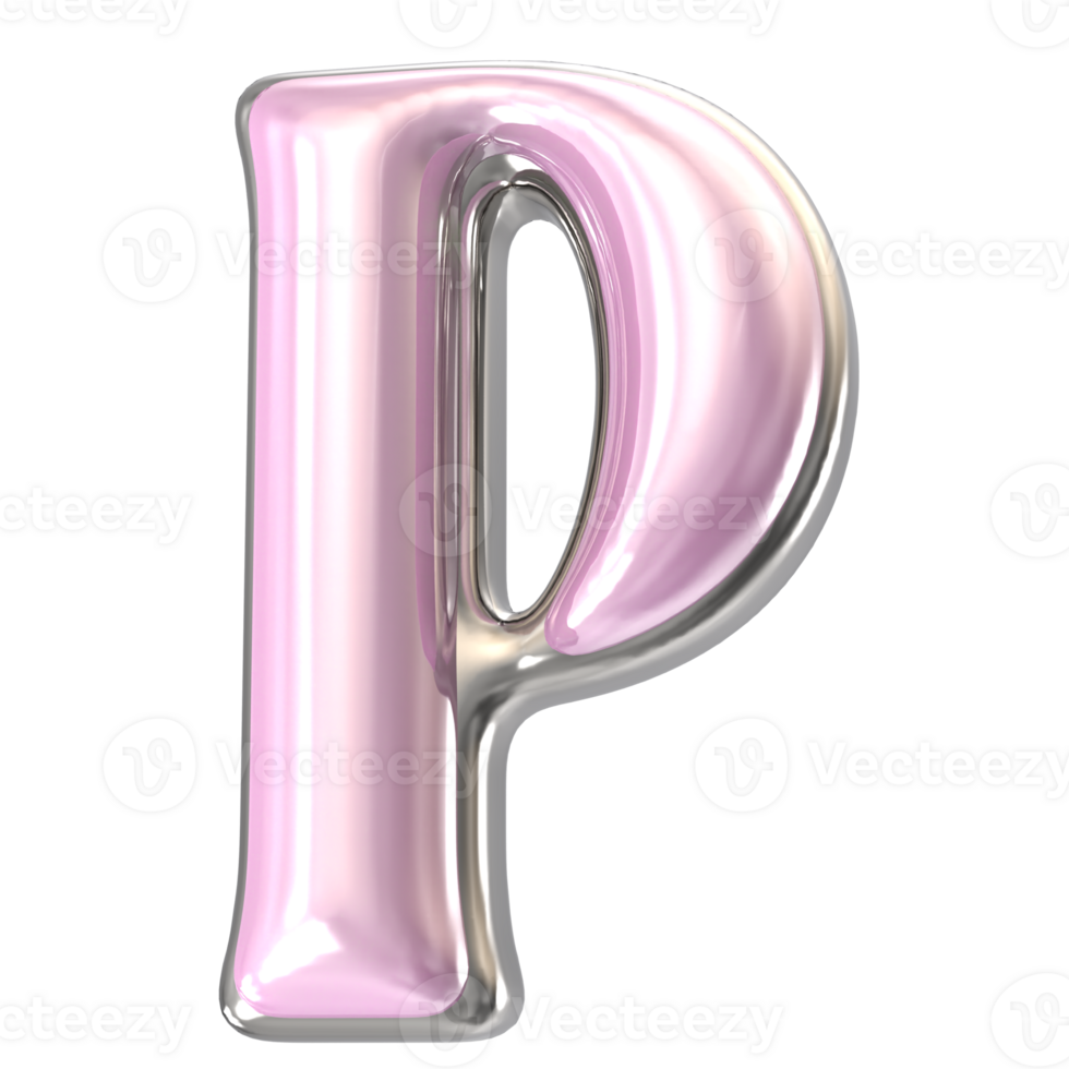 Font P 3D Render png