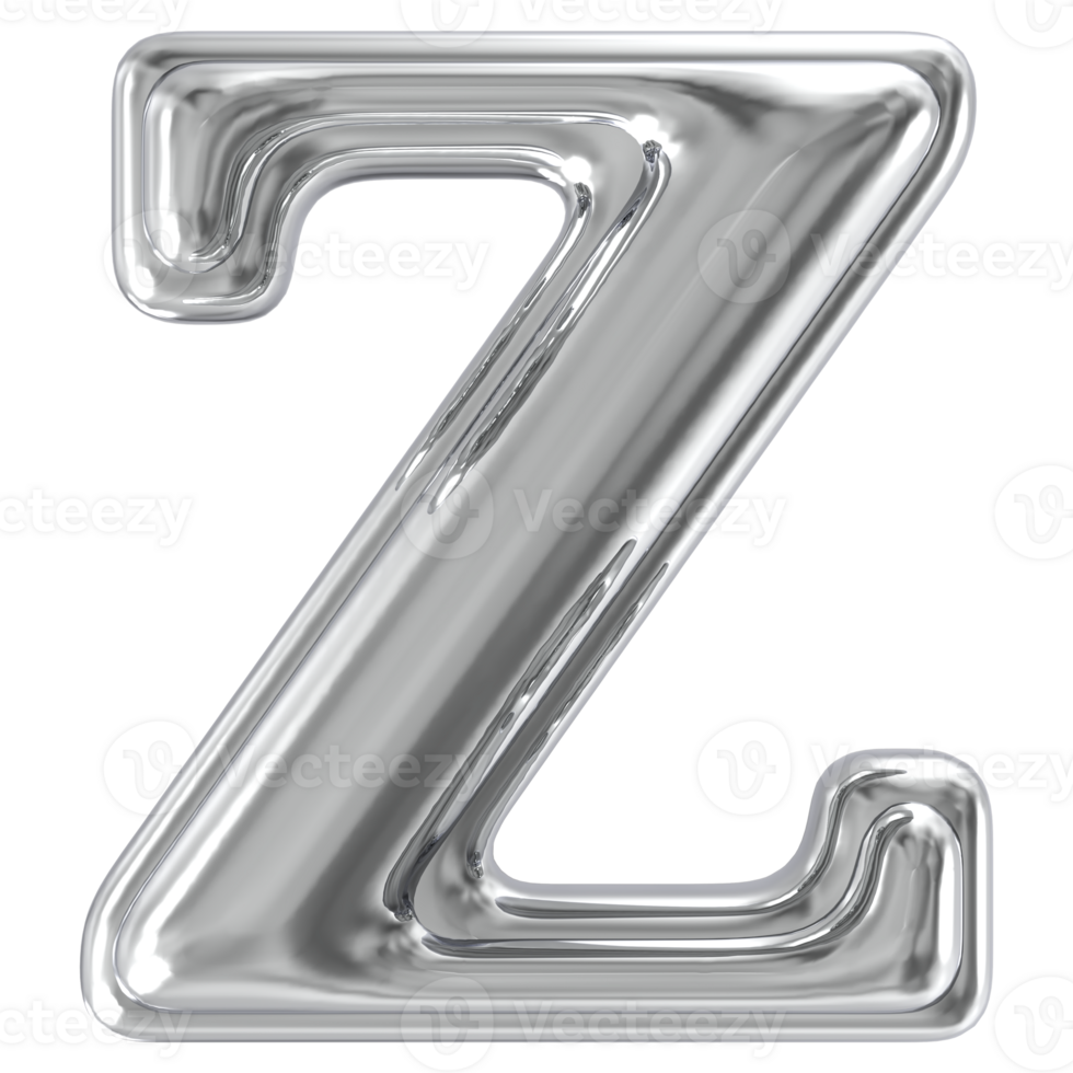 Silver Font z 3D png