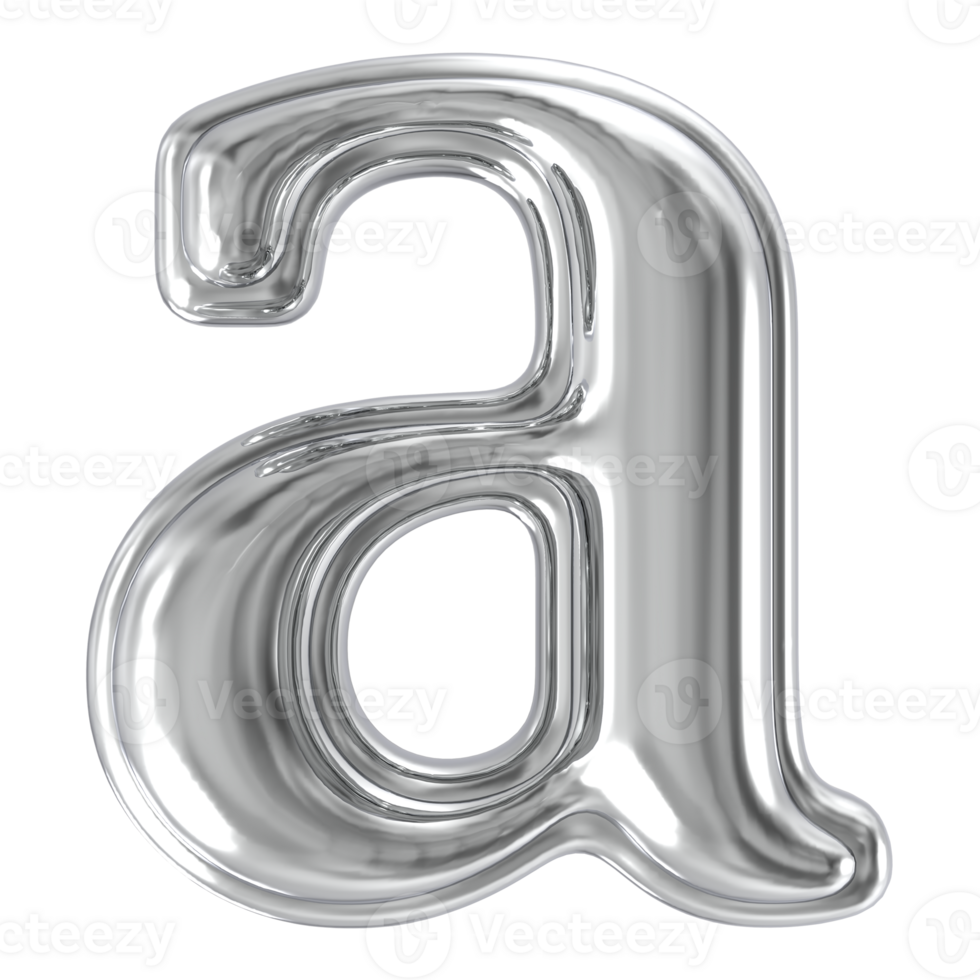 Silver Font a 3D png