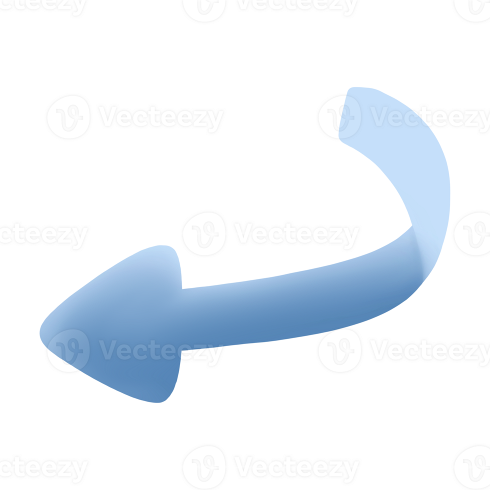 a blue arrow pointing in the opposite direction png