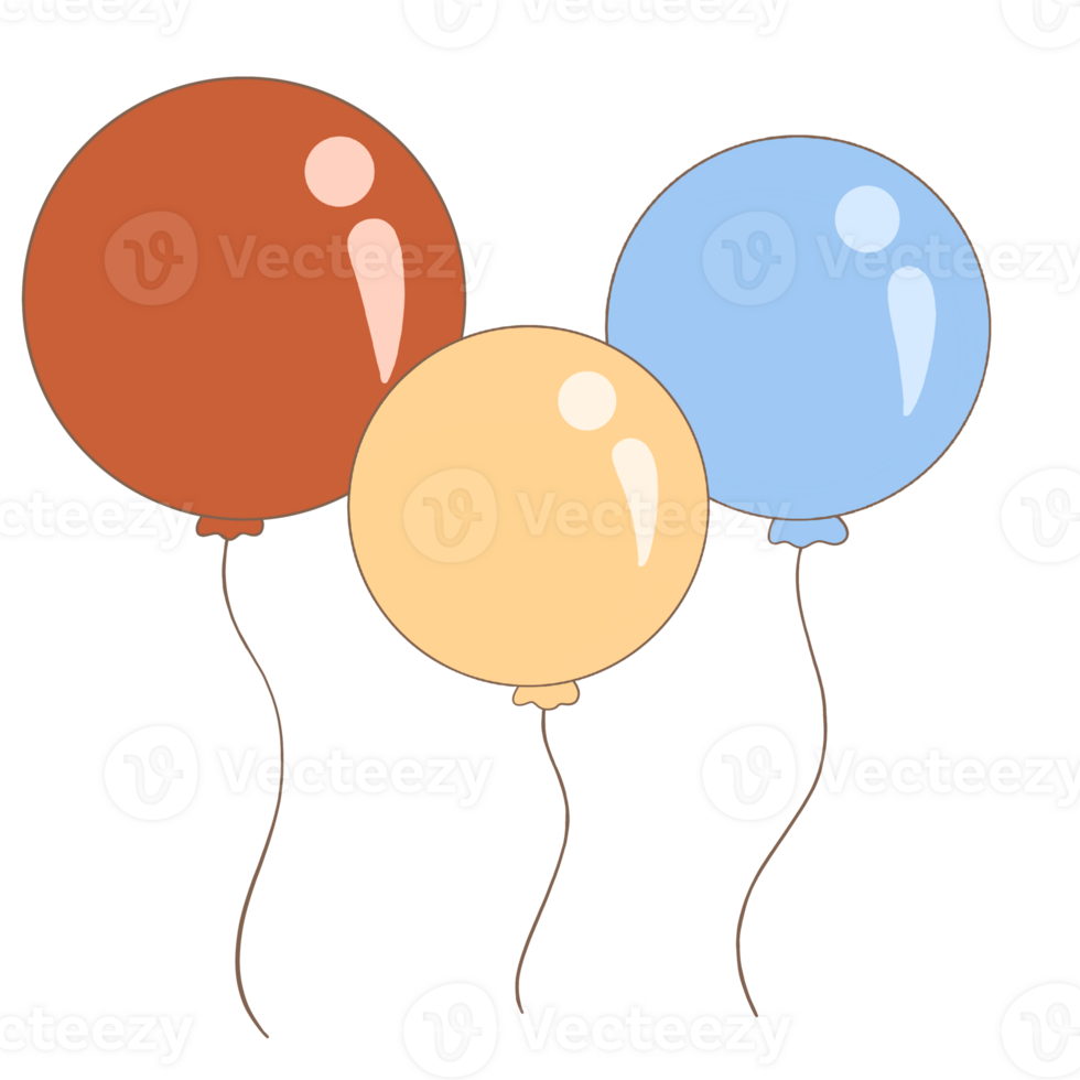 three balloons on a transparent background png
