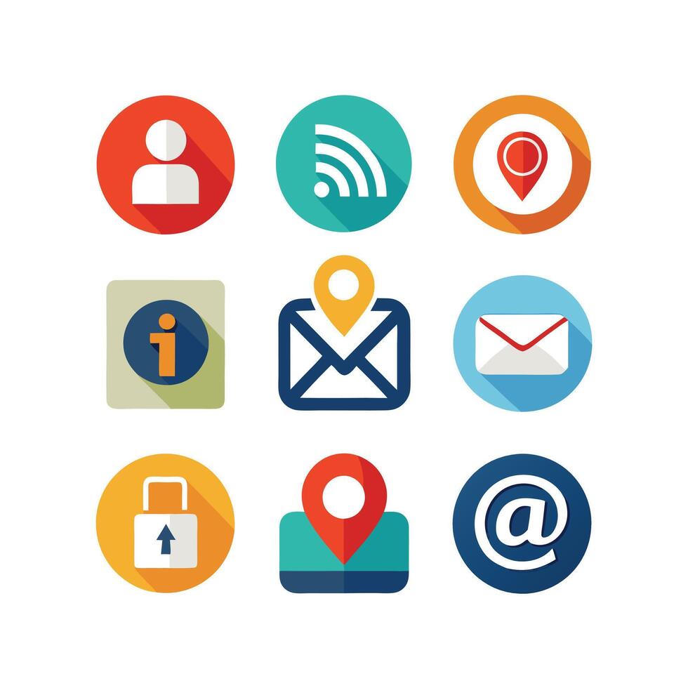 Contact Icon Set Collection Illustration vector