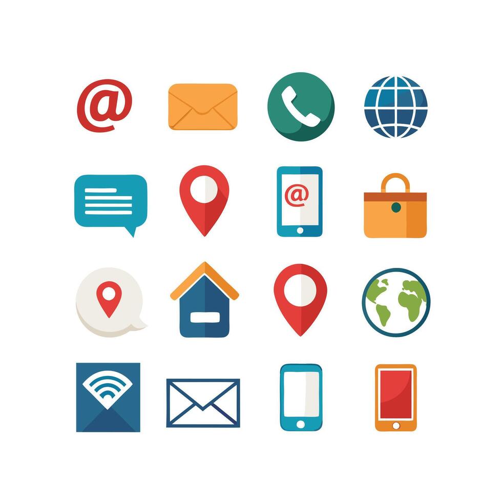 Contact Icon Set Collection Illustration vector