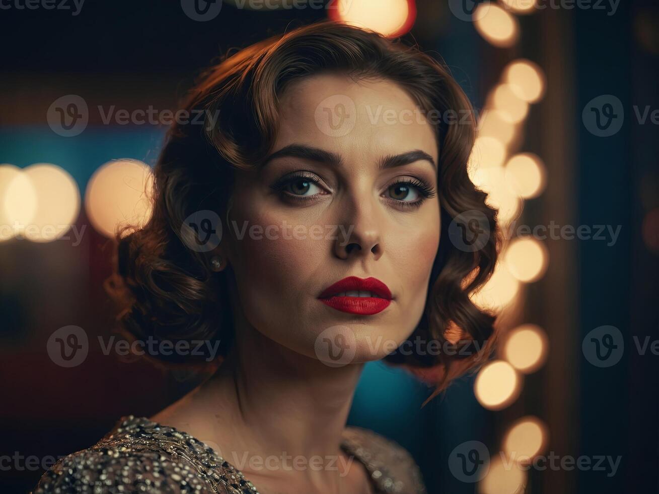Actress in the style of Hollywood retro films. photo