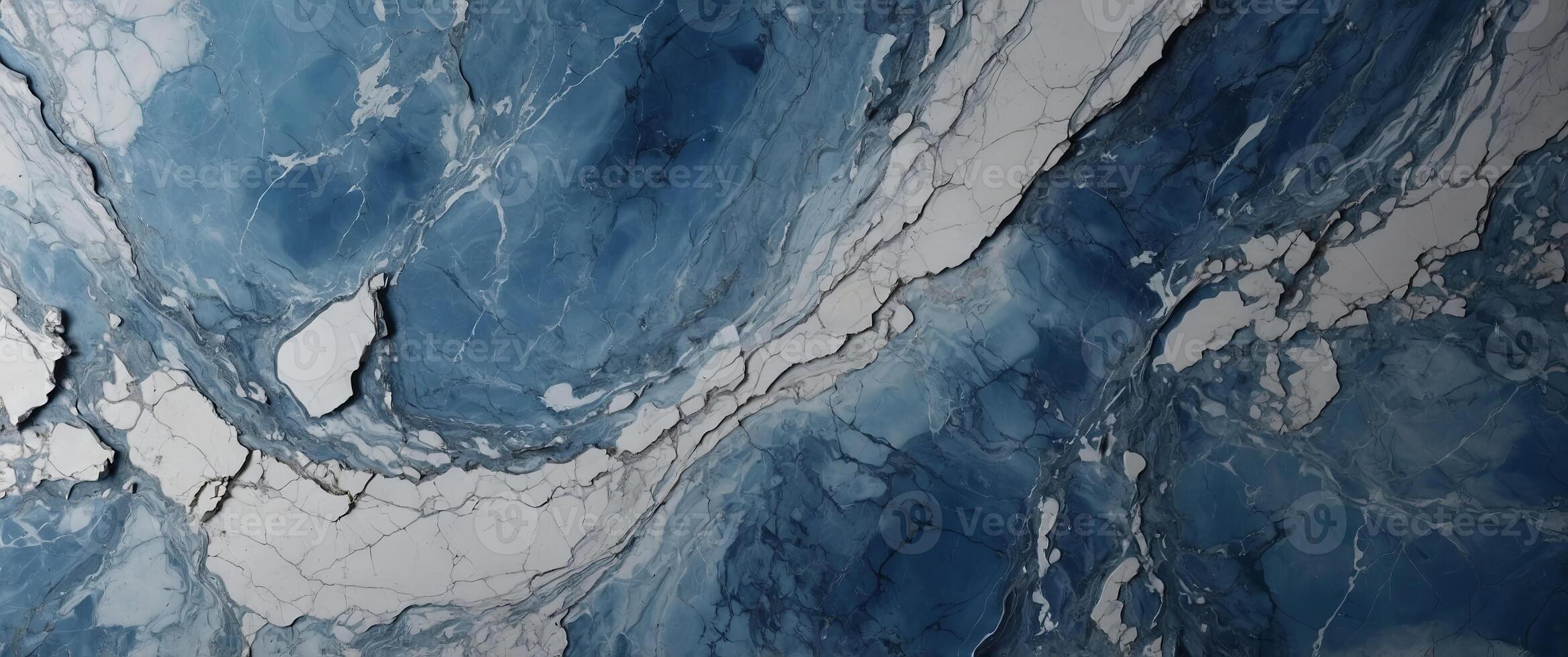 Abstract blue marble with white crack background with shadows and rays empty space for product display. photo