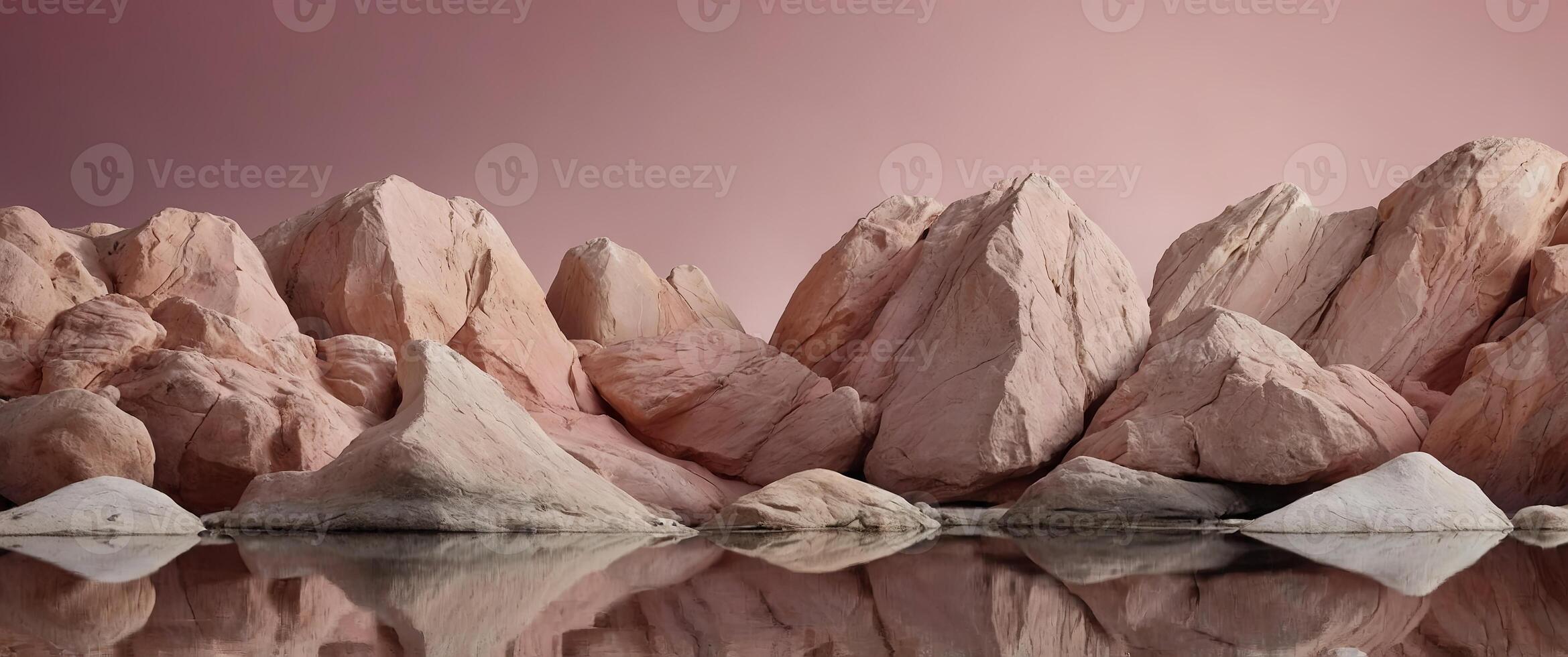 Abstract rock background for cosmetic product display, pastel pink background. photo