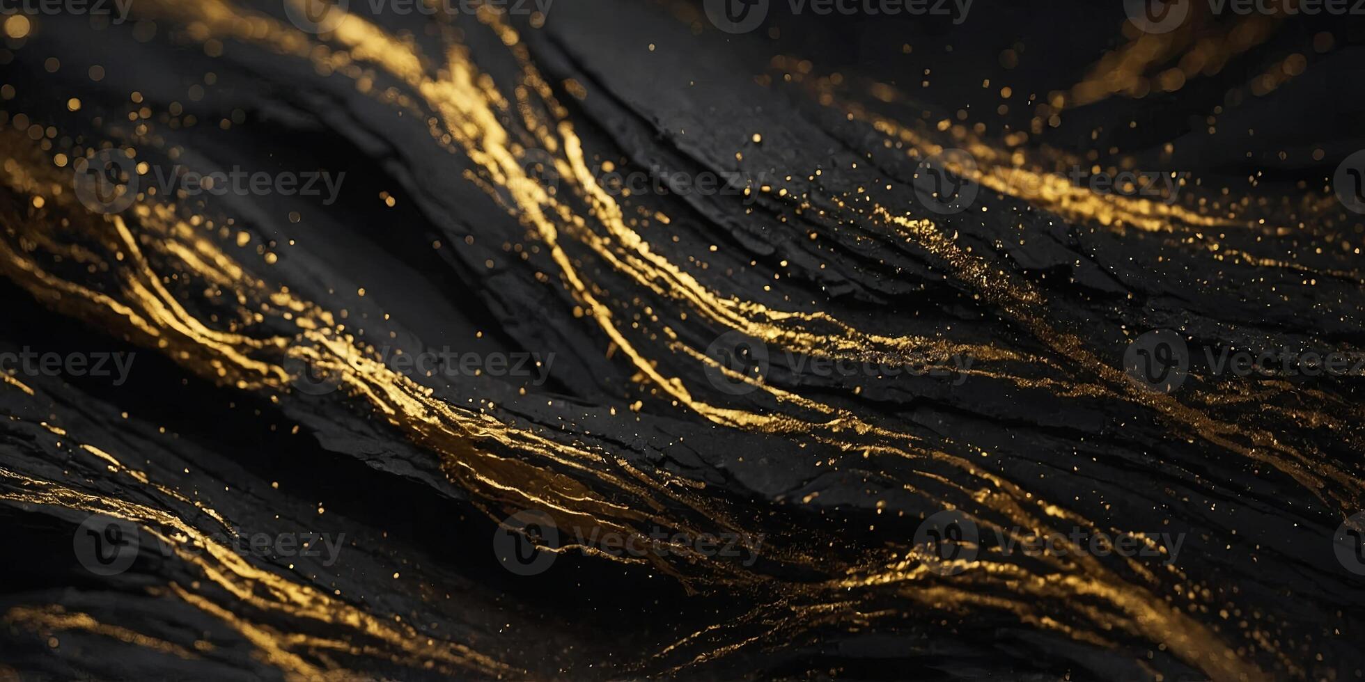 Black gold abstract background, abstract black gold background design line style. photo