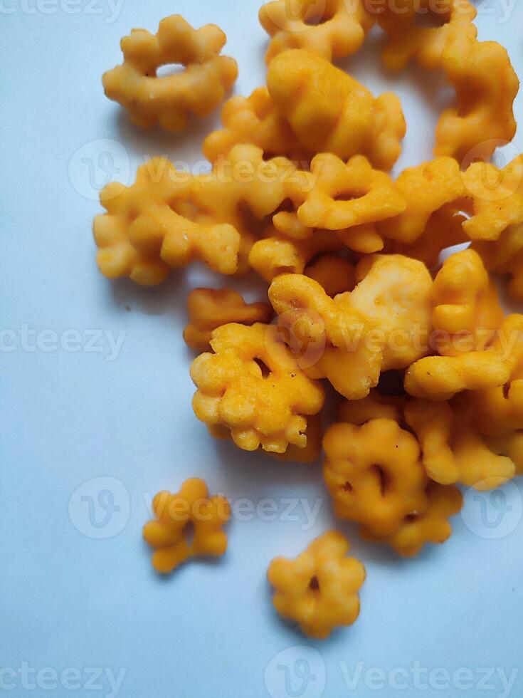 Sakura ribut, the fried dough is shaped like a flower, it tastes delicious. Snacks from Indonesia isolated on white background photo