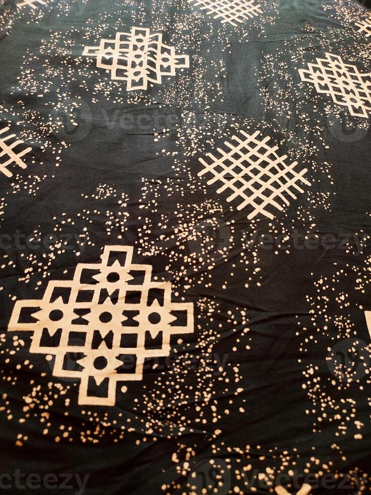texture, pattern and background of fabric with a geometric box pattern photo
