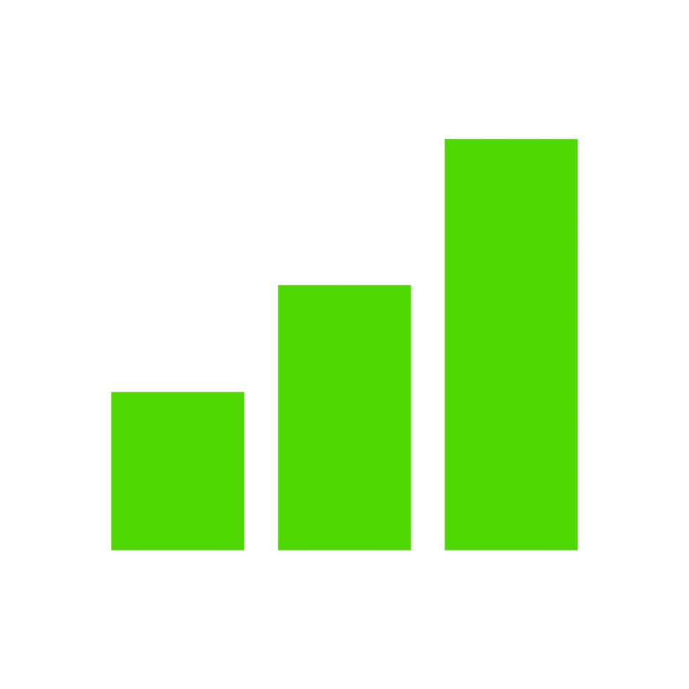 Green growth graph icon with simple and modern design for success symbol png