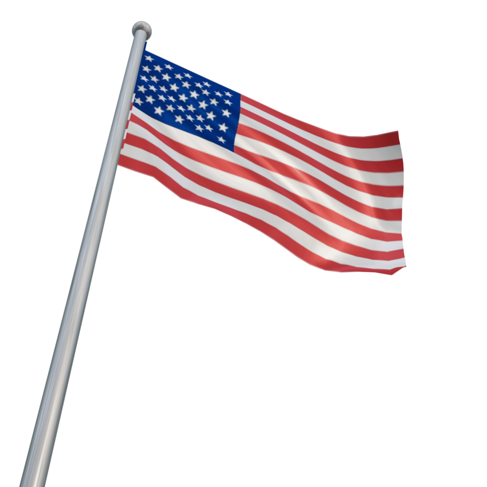 USA United States of America Waving Flag Transparent Background png