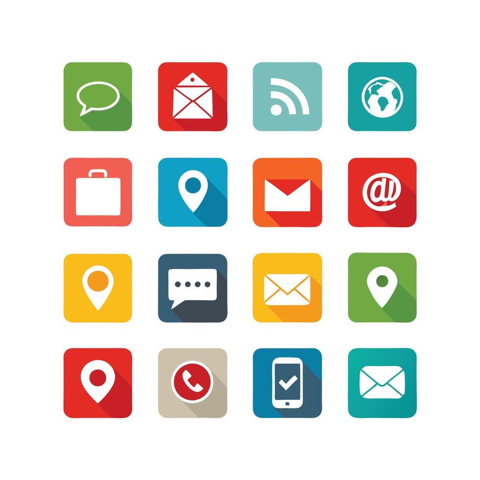 Contact Icon Set Collection Illustration vector