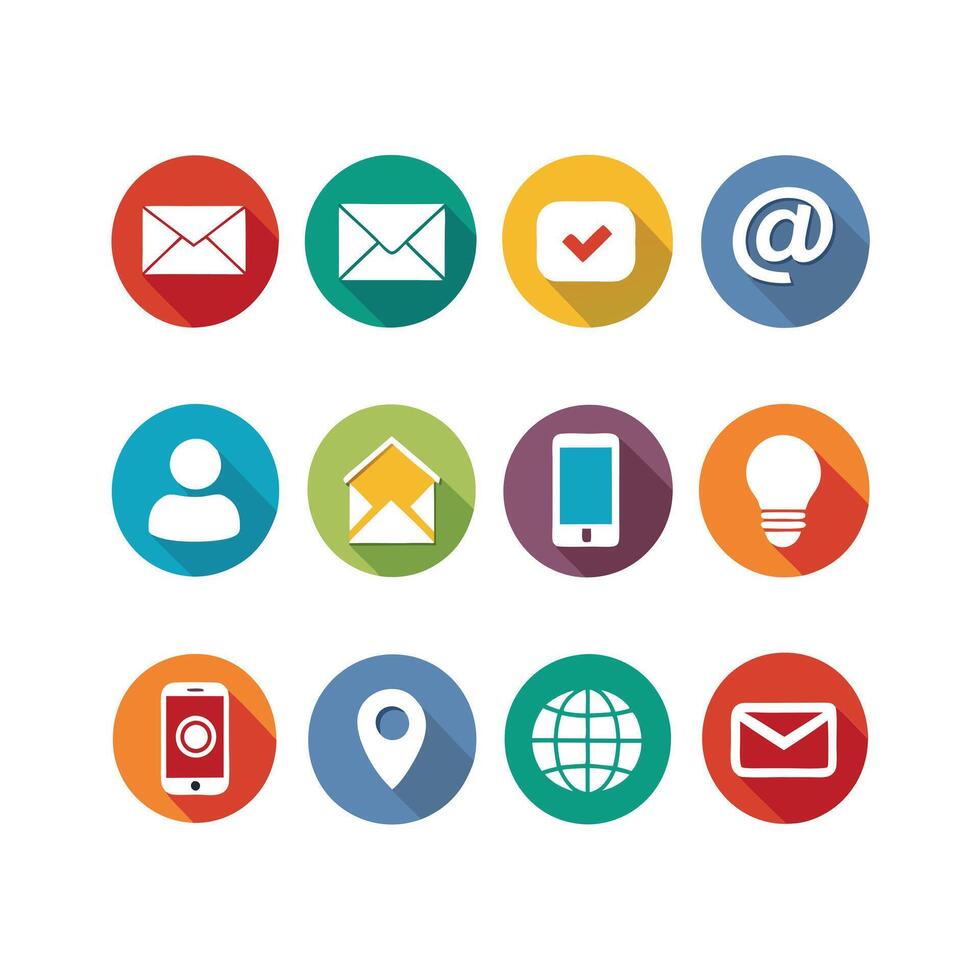 Contact Icon Set Collection Illustration vector